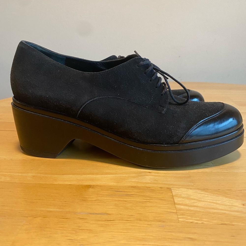 Robert Clergerie Suede Voel Platform Oxfords Size 10